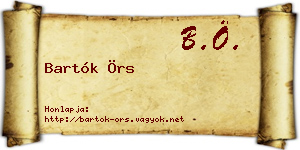 Bartók Örs névjegykártya